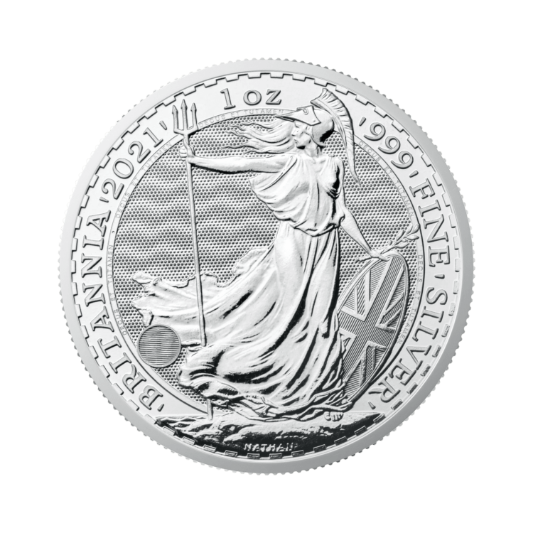 1 troy ounce zilveren Britannia munt voorkant