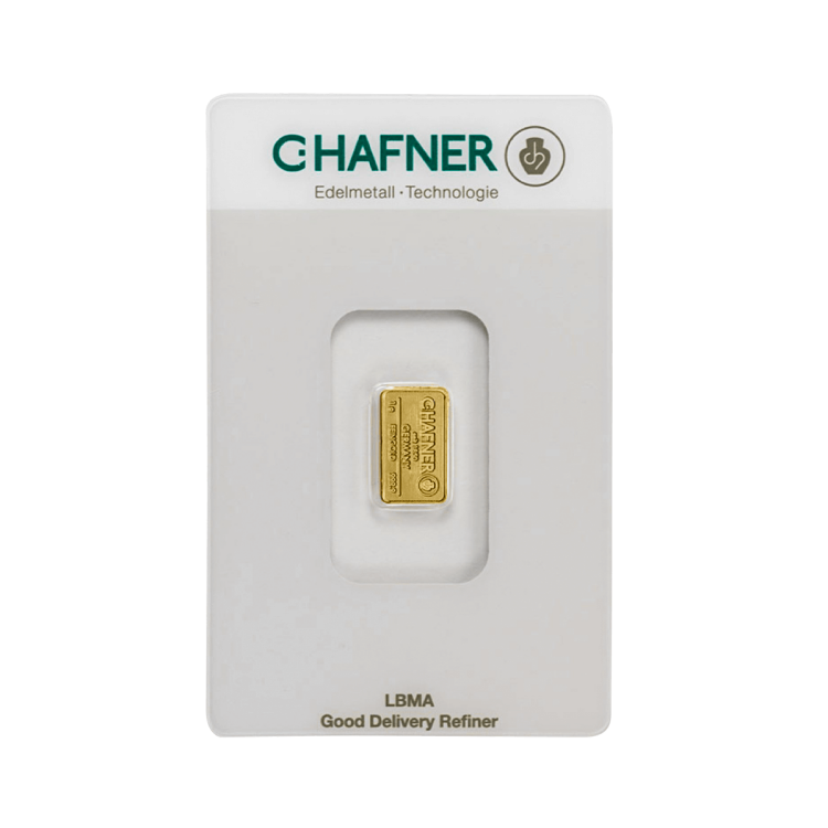 1g C. Hafner Gold Bar front