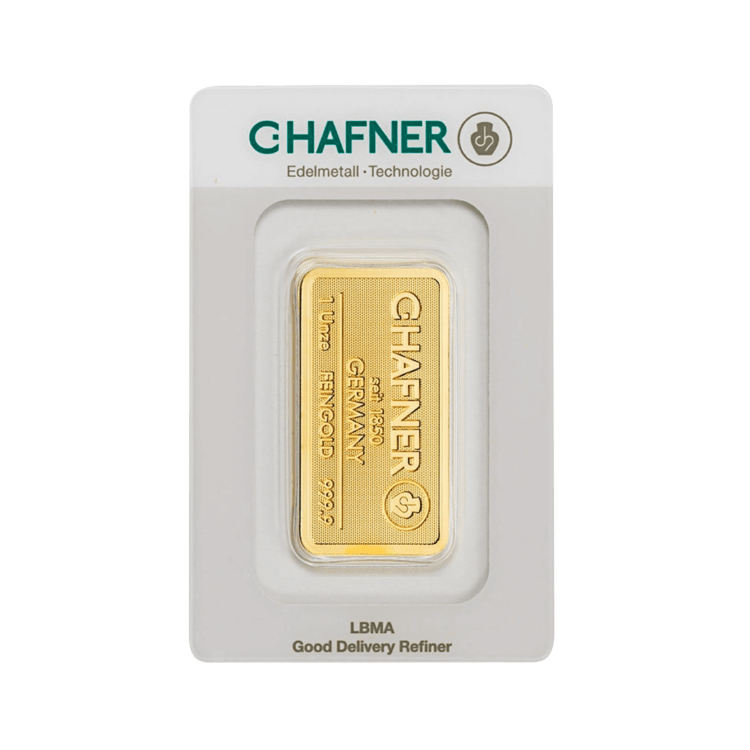 C. Hafner 1 oz Gold Bar Packaging
