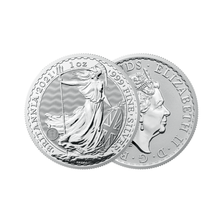 Ontwerp zilveren Britannia munt van 1 troy ounce