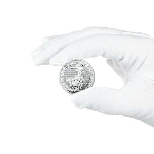 Thumbnail 1 troy ounce zilveren Britannia munt formaat