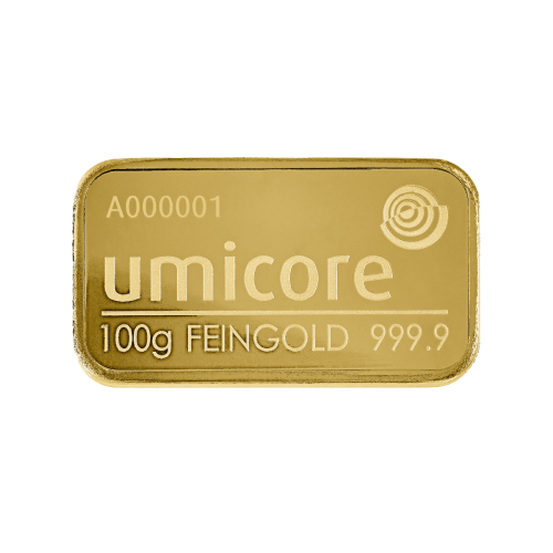 Thumbnail Gold bar 100 gram Umicore