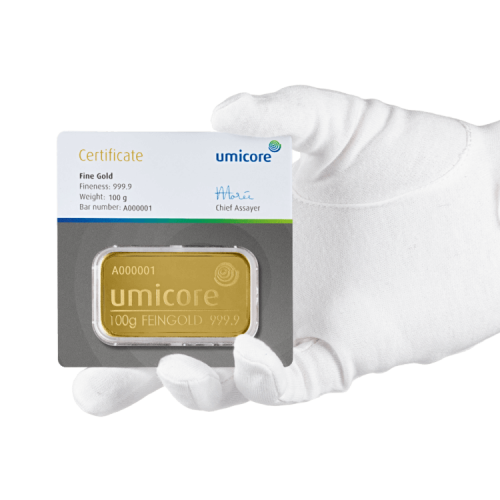 Thumbnail Umicore 100 gram gold bar
