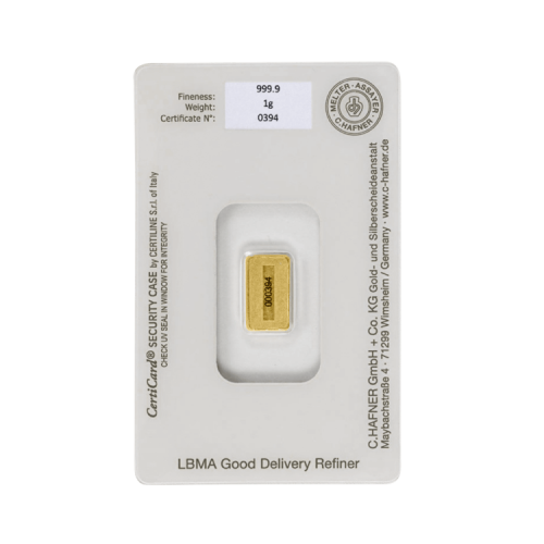 Thumbnail 1g C. Hafner Gold Bar back