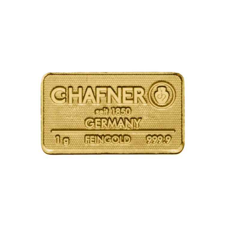 1g C. Hafner Gold Bar angle 1