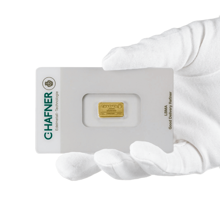 1g C. Hafner Gold Bar angle 2