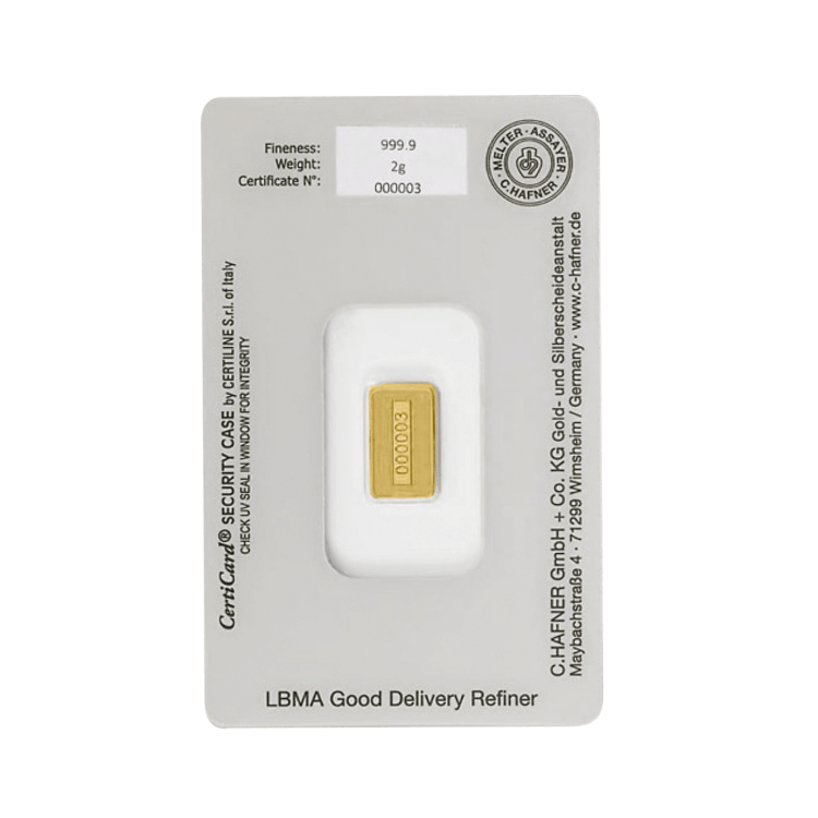 2g C. Hafner Gold Bar back