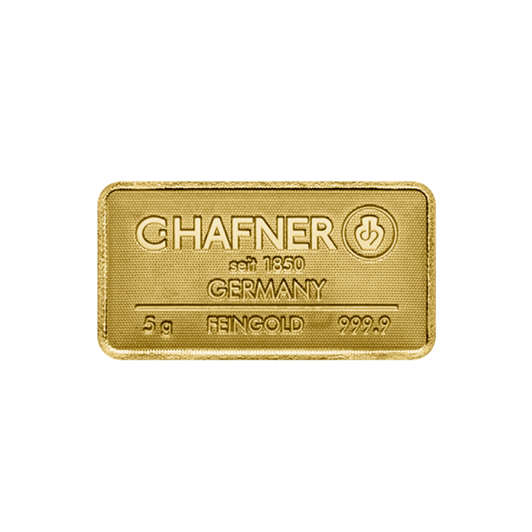 Gold bar 5 gram C. Hafner