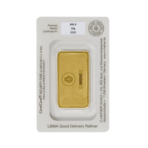 Thumbnail Reverse gold bar 20 gram C.Hafner