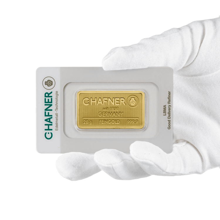 About the 20 gram C. Hafner gold bar