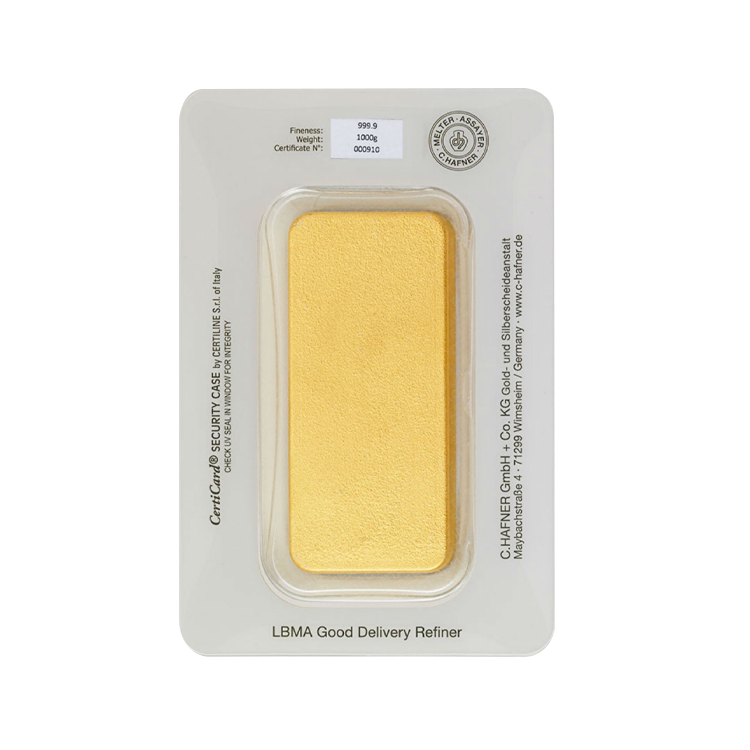 1 kilo C. Hafner Gold Bar back
