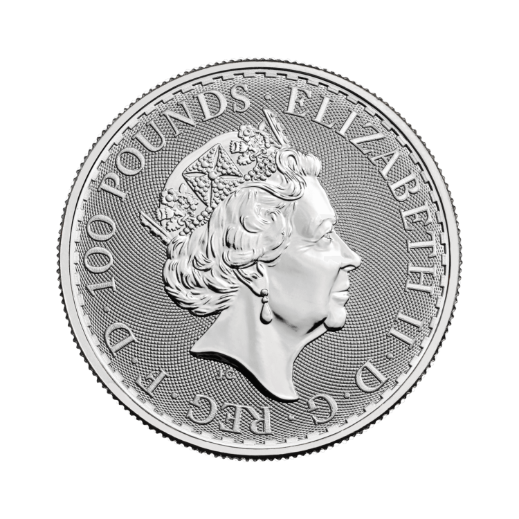 1 troy ounce platinum Britannia coin reverse