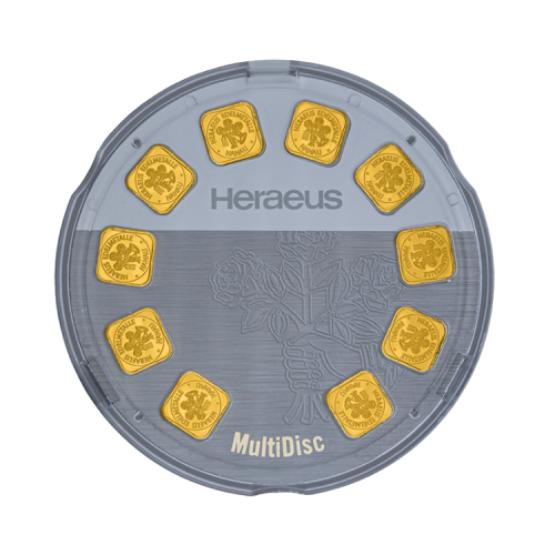 Thumbnail 10g Heraeus Goudbaar MultiDisk achterkant
