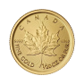 Obverse 1/20 troy ounce gold Maple Leaf coin