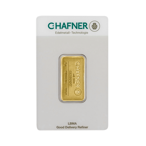 Thumbnail Gold bar 5 gram C. Hafner obversse
