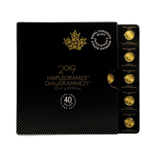 Thumbnail 25g Maple Leaf Gold Coin Mixed Years front