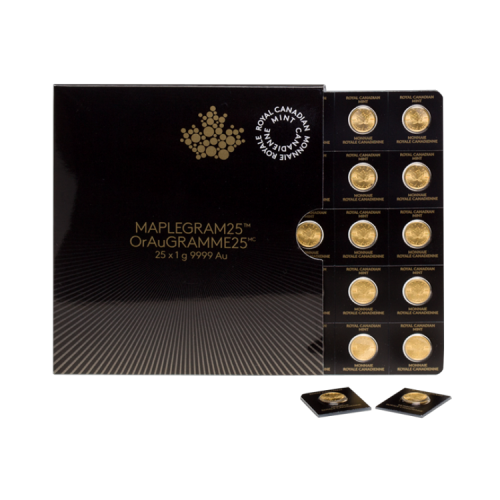 Thumbnail 25g Maple Leaf Gold Coin Mixed Years angle 1