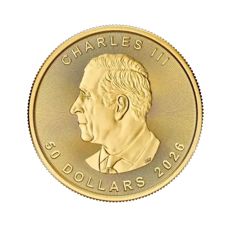 Achterkant 1 troy ounce gouden Maple Leaf 2025