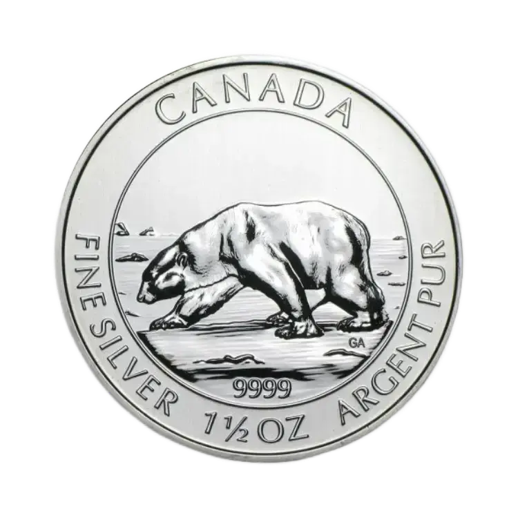 1,5 oz zilveren Polar Bear munt