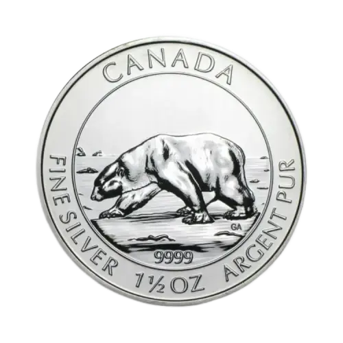 Thumbnail 1,5 oz zilveren Polar Bear munt