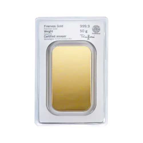 Thumbnail 50g Heraeus Goudbaar Divers achterkant