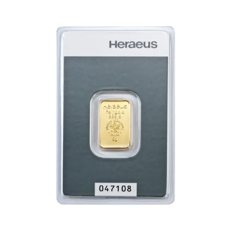 5g Heraeus Goudbaar Divers voorkant