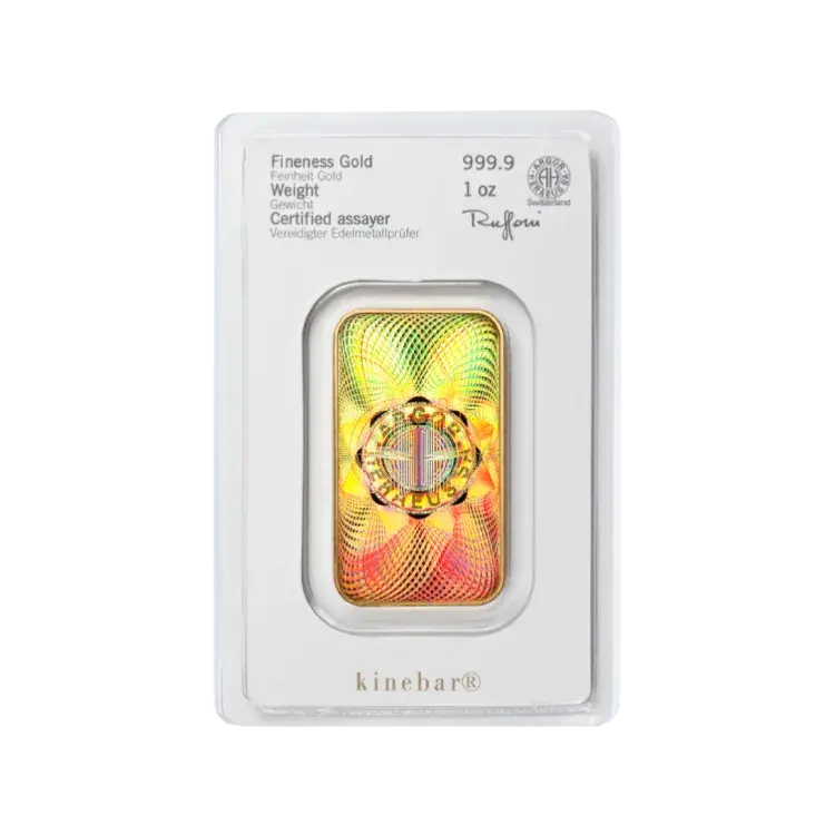 1 oz Heraeus Goudbaar Divers achterkant