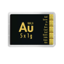 5 x 1g Valcambi Gold Combibar front