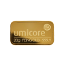 Obverse 20 gram Umicore gold bar