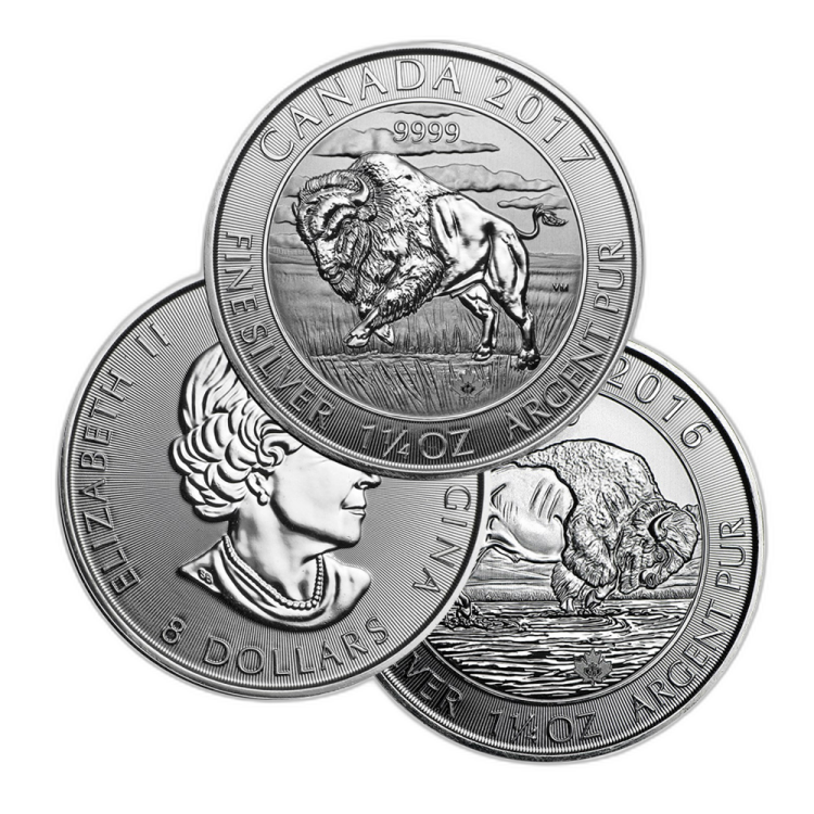 1.25 troy ounce silver coin, assorted front